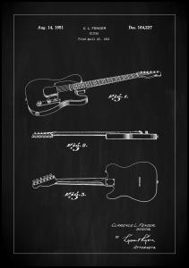 Patent Print - Guitar - Black Poster