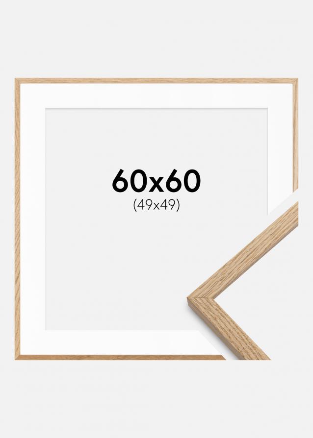 Cadre Oslo Chêne 60x60 cm - Passe-partout Blanc 50x50 cm