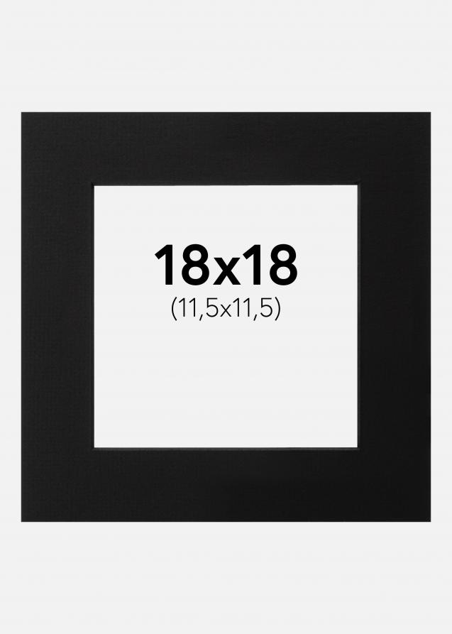 Passe-partout Noir (noyau noir) 18x18 cm (11,5x11,5)