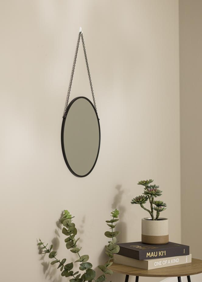Miroir rond Modern Noir 41 cm 