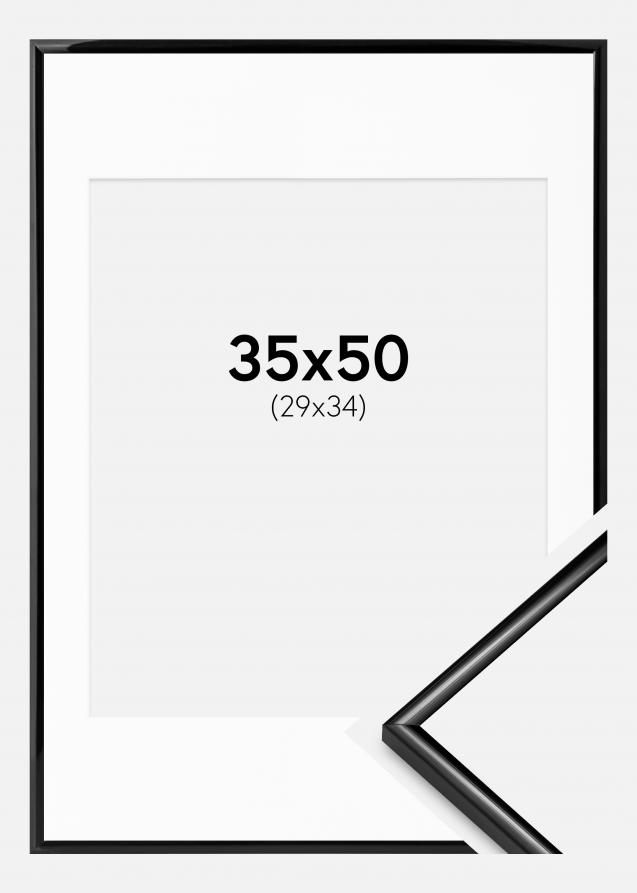 Cadre Scandi Noir 35x50 cm - Passe-partout Blanc 30x35 cm