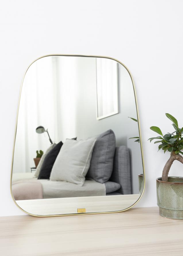 Miroir Trapèze Laiton 42x48 cm