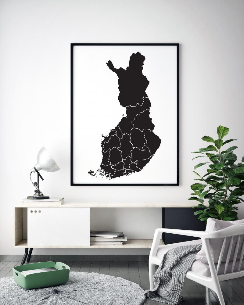 Map - Finland - Black