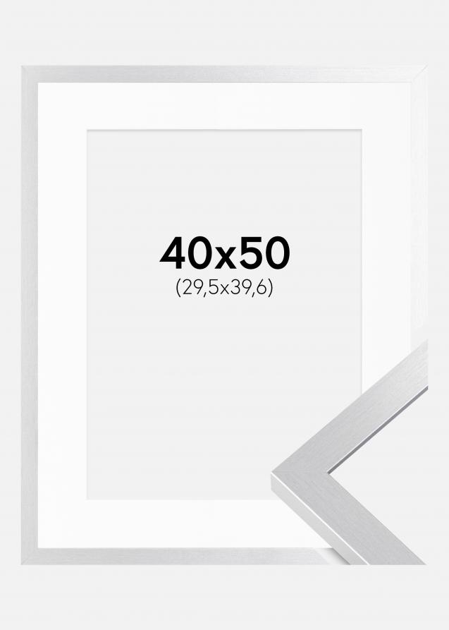 Cadre Selection Argent 40x50 cm - Passe-partout Blanc 12x16 pouces