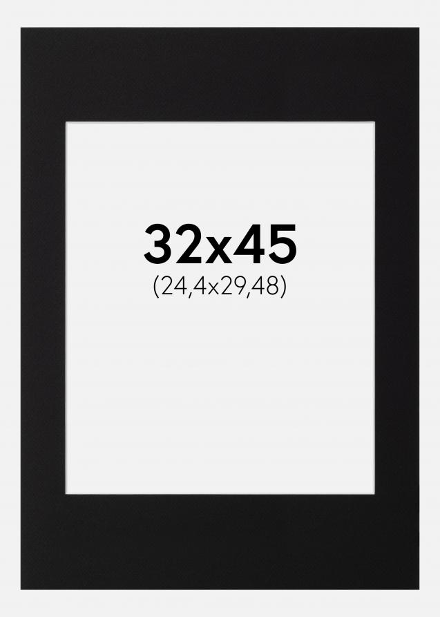 Passe-partout Noir Standard (noyau blanc) 32x45 cm (24,4x29,48)