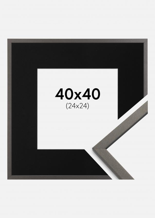 Cadre Edsbyn Graphite 40x40 cm - Passe-partout Noir 25x25 cm