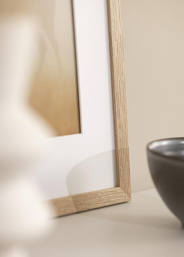 Cadre Stilren Chêne 60x70 cm - Passe-partout Blanc B2 500x707 mm