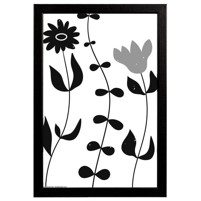 Cadre Liv Noir 20x30 cm - Passe-partout Blanc 15x21 cm