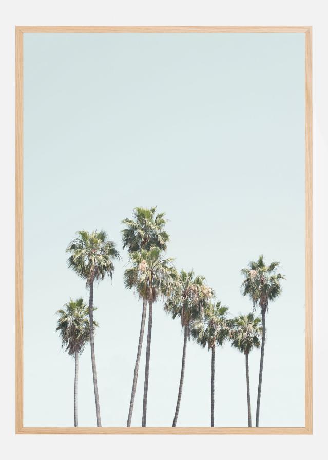 Blue Palm Trees Poster