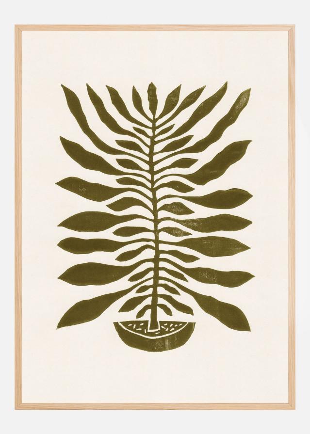 ne Hundred-Leaved Plant #22 / Lino Print Poster