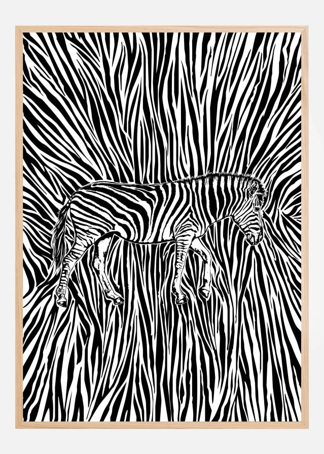 African Zebra striped camouflage Poster