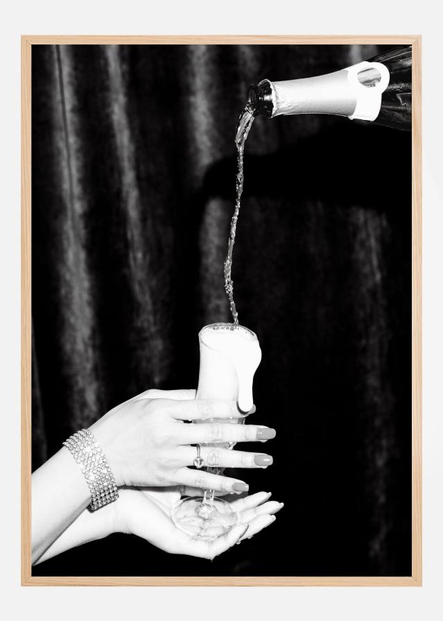 Champagne Hands Bw Poster