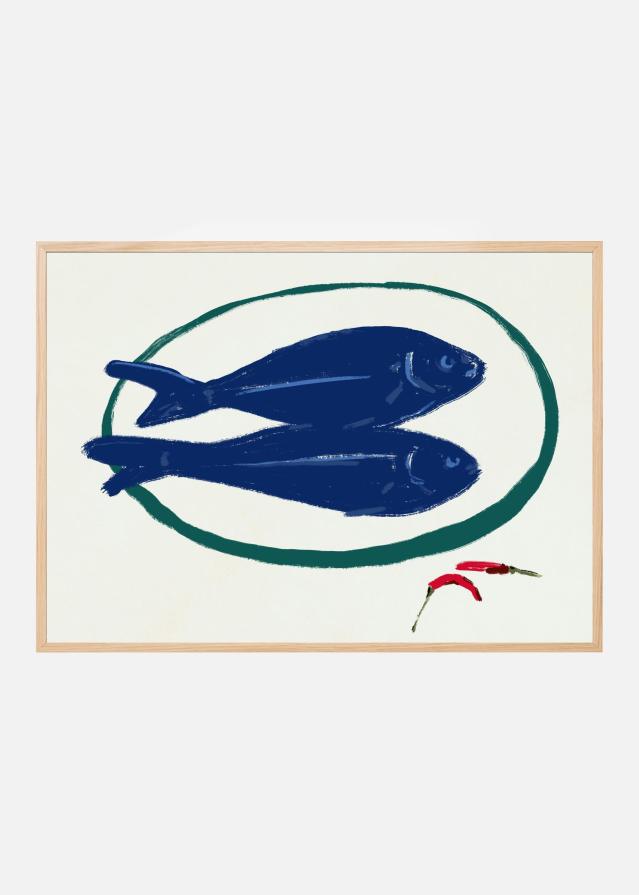 Blue fishes still life Poster