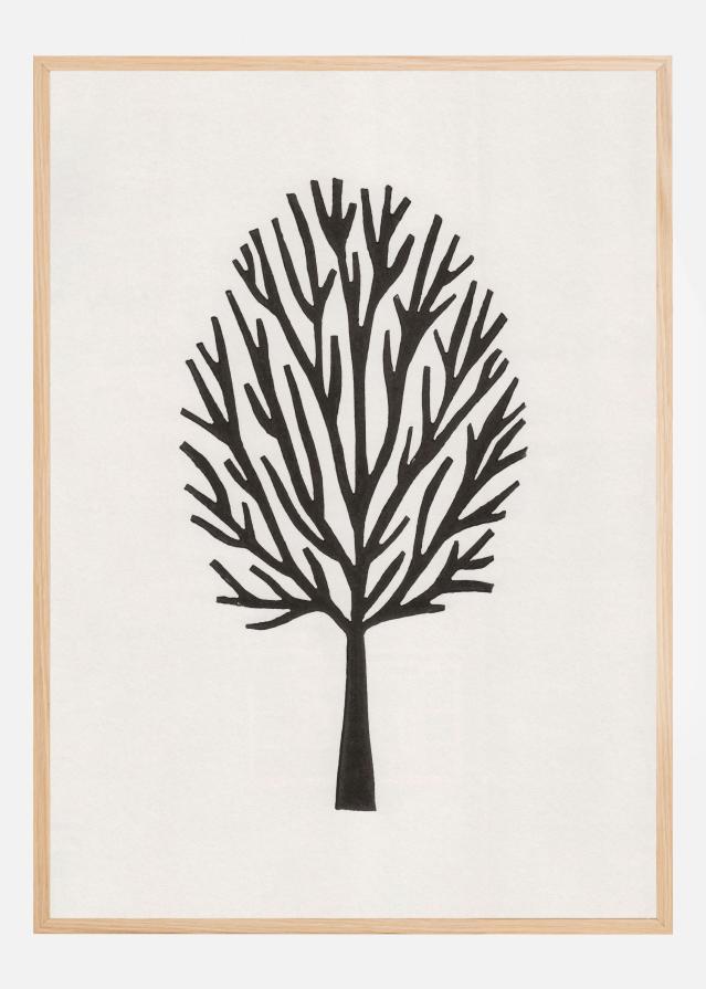 Linocut Tree #3 Poster