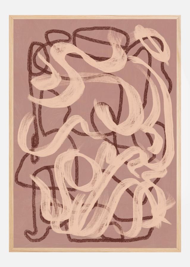 Dry brush abstract in nude Poster