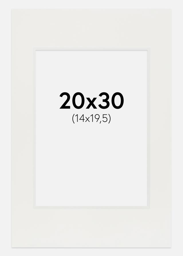 Passe-partout Blanc 3 mm (noyau blanc) 20x30 cm (14x19,5)