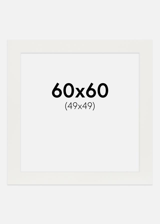 Passe-partout Blanc 3 mm (noyau blanc) 60x60 cm (49x49)