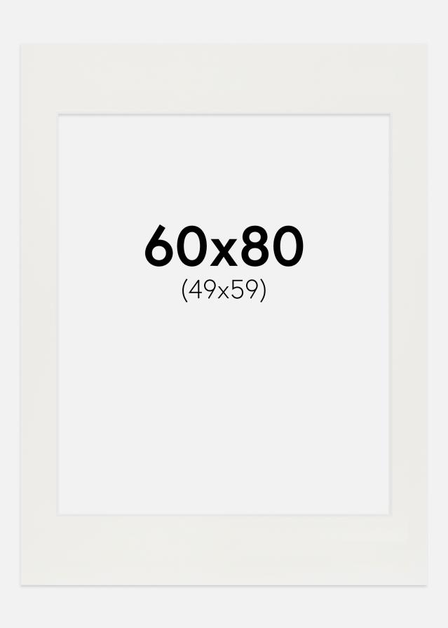 Passe-partout Blanc 3 mm (noyau blanc) 60x80 cm (49x59)