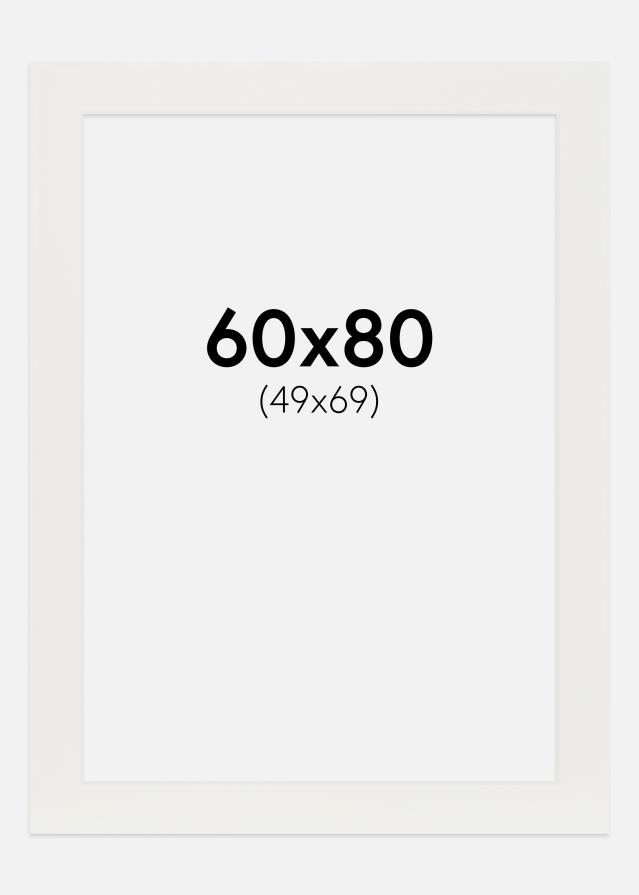 Passe-partout Blanc 3 mm (noyau blanc) 60x80 cm (49x69)