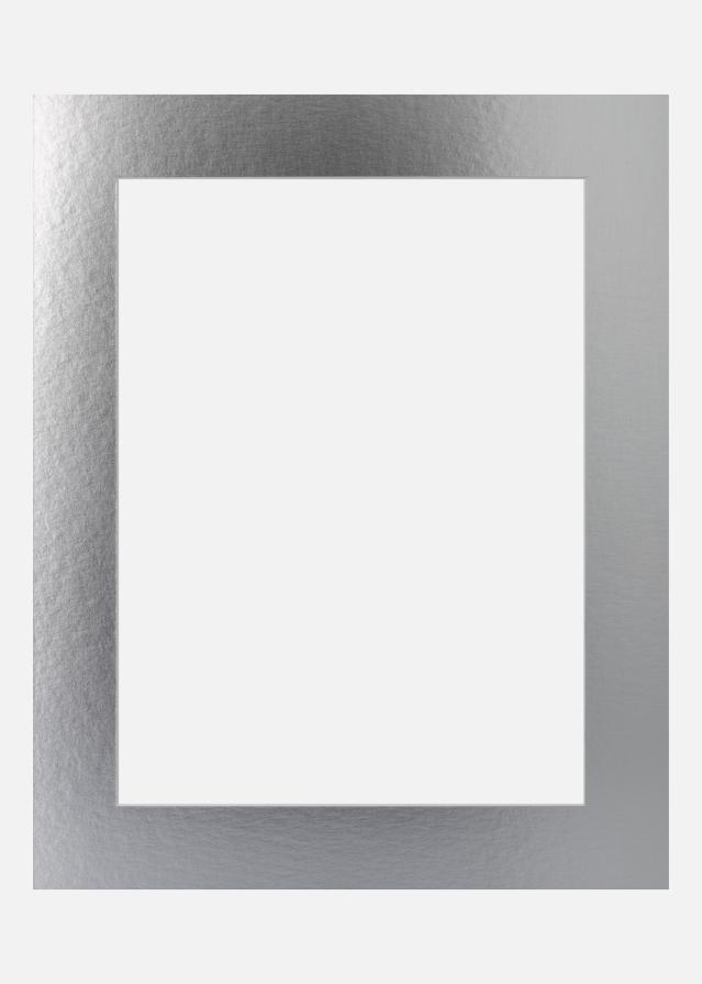 Passe-partout Silver Metal (noyau blanc) 20x20 cm (14x14)