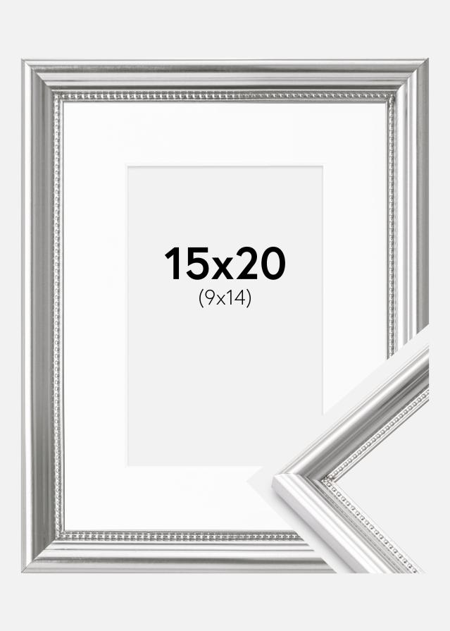 Cadre Gala Argent 15x20 cm - Passe-partout Blanc 10x15 cm