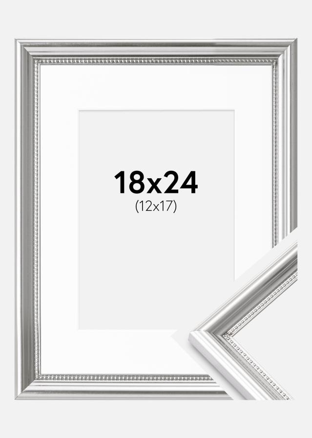 Cadre Gala Argent 18x24 cm - Passe-partout Blanc 13x18 cm