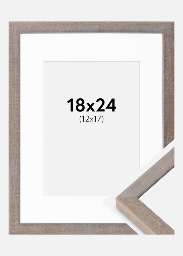 Cadre Ares Gris 18x24 cm - Passe-partout Blanc 13x18 cm