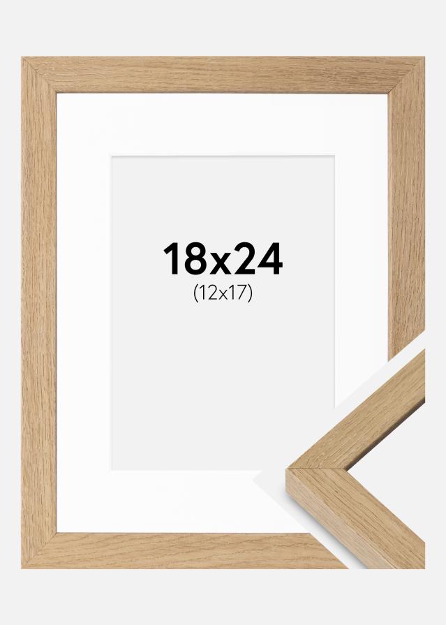 Cadre Hermes Chêne Naturel 18x24 cm - Passe-partout Blanc 13x18 cm