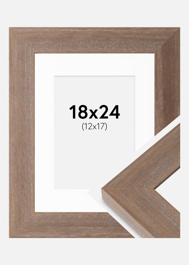 Cadre Juno Gris 18x24 cm - Passe-partout Blanc 13x18 cm