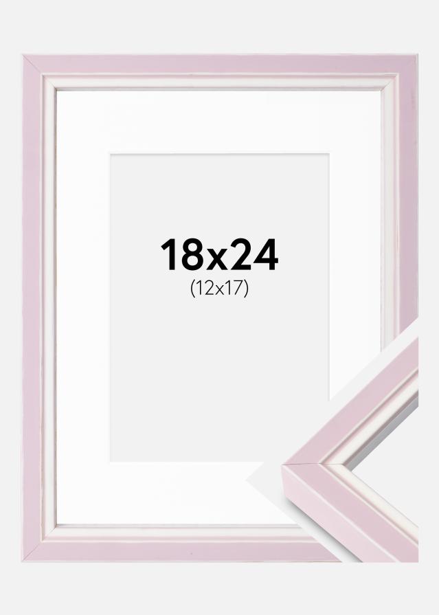 Cadre Diana Rose 18x24 cm - Passe-partout Blanc 13x18 cm