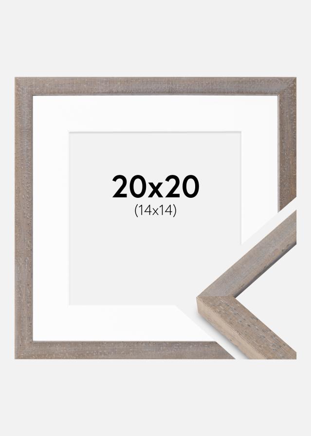 Cadre Ares Gris 20x20 cm - Passe-partout Blanc 15x15 cm
