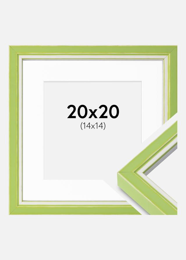 Cadre Diana Vert clair 20x20 cm - Passe-partout Blanc 15x15 cm