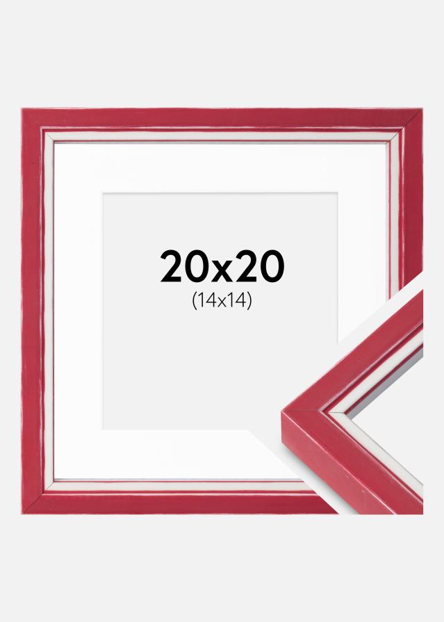 Cadre Diana Rouge 20x20 cm - Passe-partout Blanc 15x15 cm