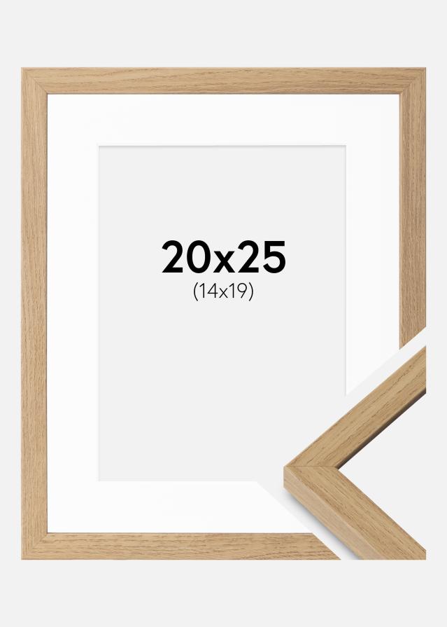 Cadre Ares Chêne Naturel 20x25 cm - Passe-partout Blanc 15x20 cm
