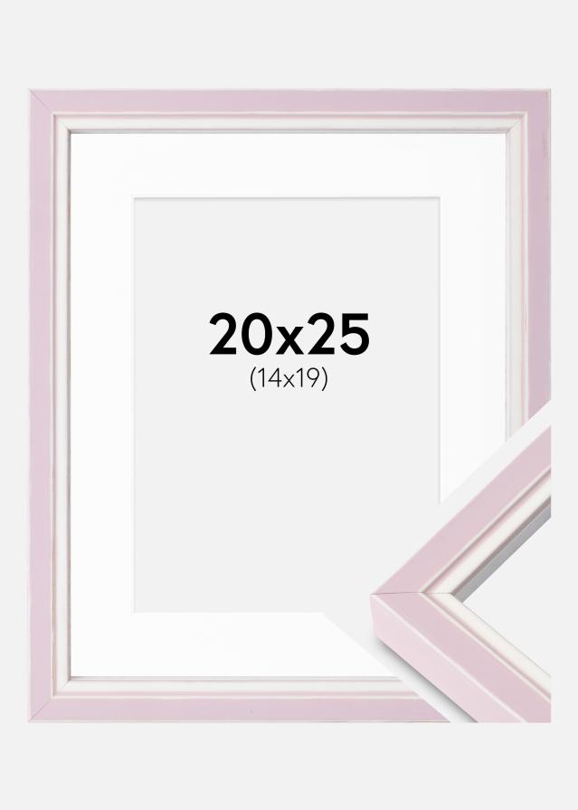 Cadre Diana Rose 20x25 cm - Passe-partout Blanc 15x20 cm