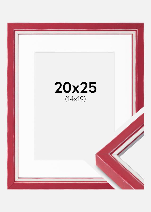 Cadre Diana Rouge 20x25 cm - Passe-partout Blanc 15x20 cm