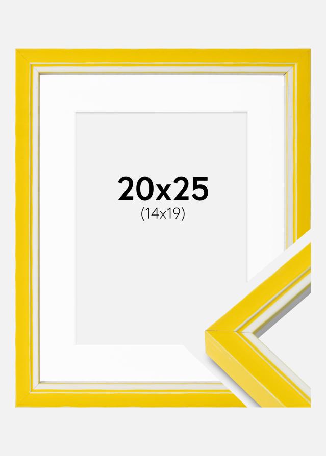 Cadre Diana Jaune 20x25 cm - Passe-partout Blanc 15x20 cm