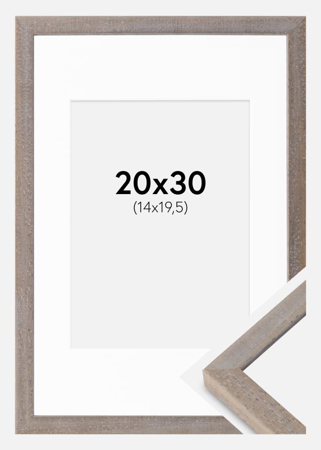 Cadre Ares Gris 20x30 cm - Passe-partout Blanc 15x21 cm