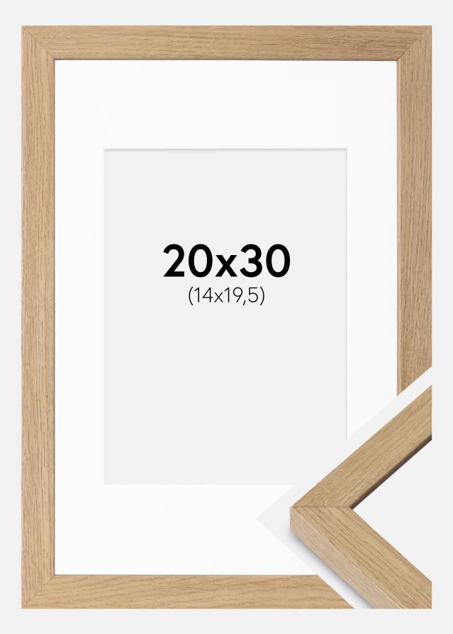 Cadre Hermes Chêne Naturel Chêne 20x30 cm - Passe-partout blanc 15x21 cm