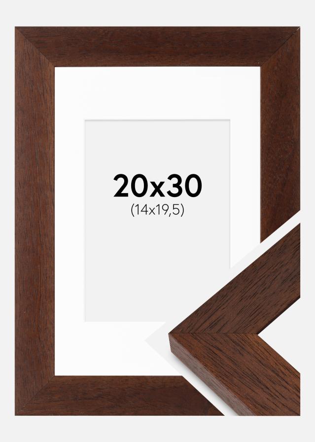 Cadre Juno Teak 20x30 cm - Passe-partout Blanc 15x21 cm