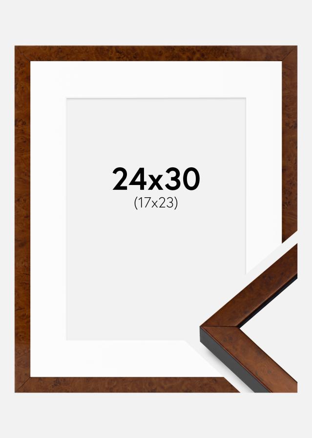 Cadre Ares Noyer 24x30 cm - Passe-partout Blanc 18x24 cm