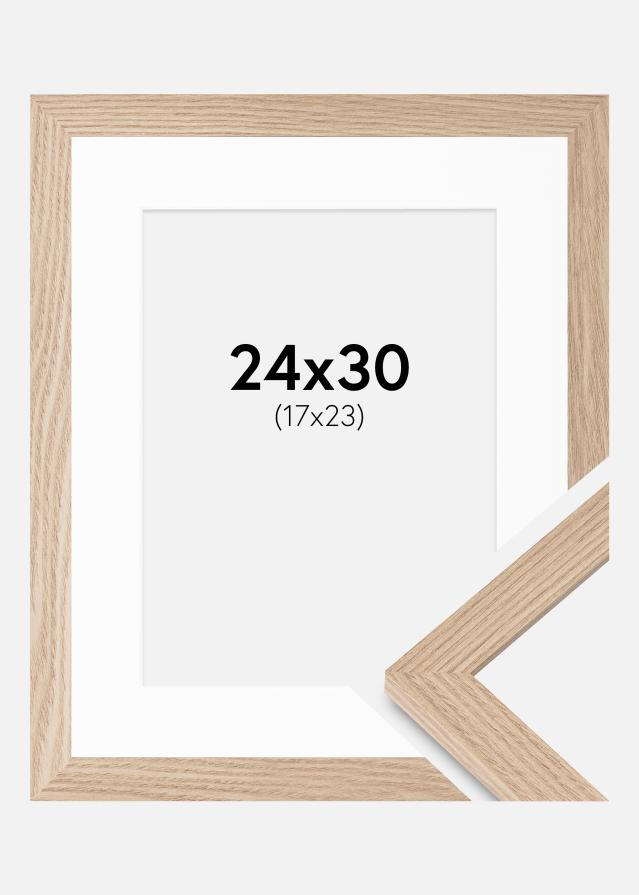 Cadre BGA Classic Chêne 24x30 cm - Passe-partout Blanc 18x24 cm