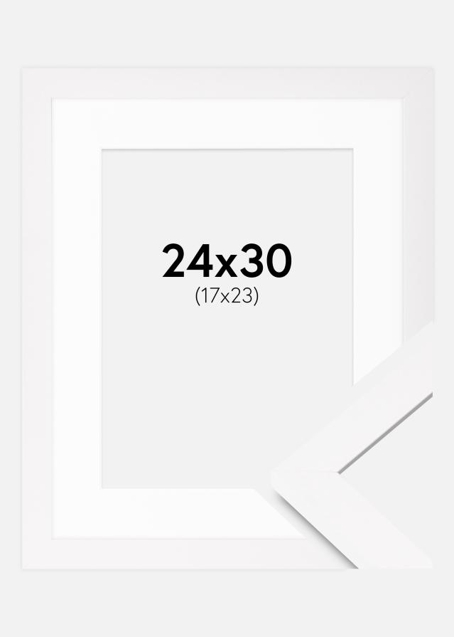 Cadre BGA Classic Blanc 24x30 cm - Passe-partout Blanc 18x24 cm