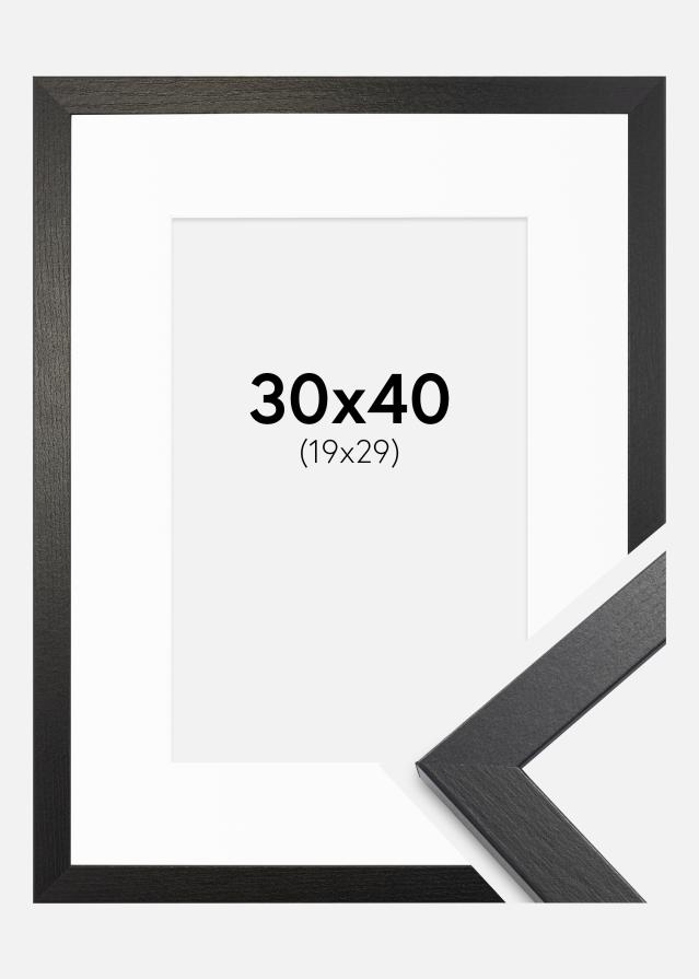 Cadre Stilren Chêne noir 30x40 cm - Passe-partout Blanc 20x30 cm