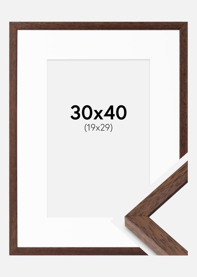 Cadre Ares Teak 30x40 cm - Passe-partout Blanc 20x30 cm