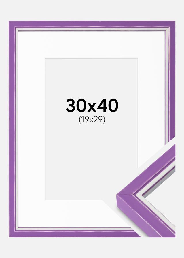 Cadre Diana Violet 30x40 cm - Passe-partout Blanc 20x30 cm