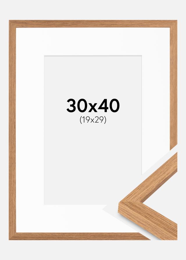 Cadre Modern Teak 30x40 cm - Passe-partout Blanc 20x30 cm