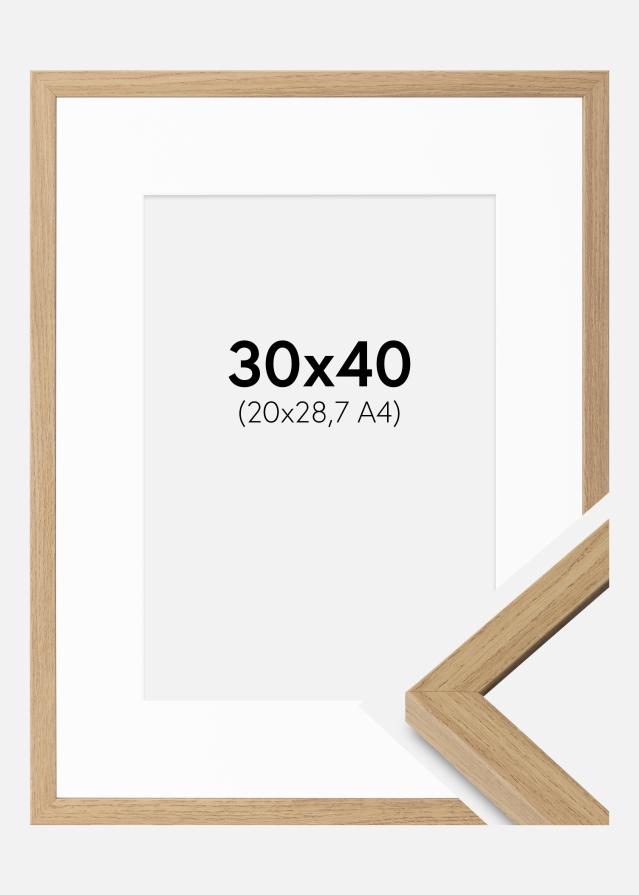 Cadre Ares Chêne Naturel 30x40 cm - Passe-partout Blanc 21x29,7 cm