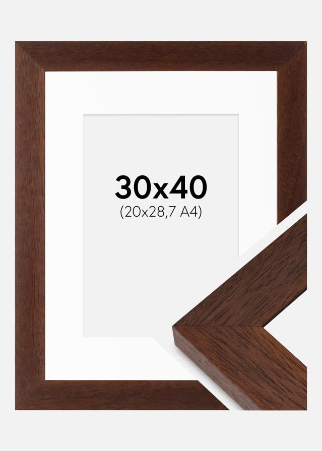 Cadre Juno Teak 30x40 cm - Passe-partout Blanc 21x29,7 cm