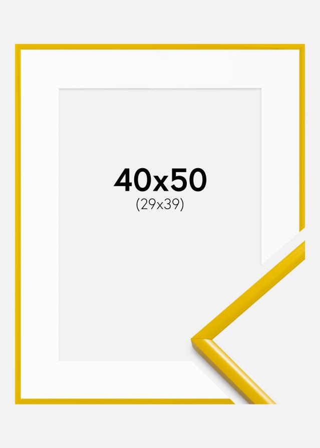 Cadre New Lifestyle Jaune 40x50 cm - Passe-partout Blanc 30x40 cm